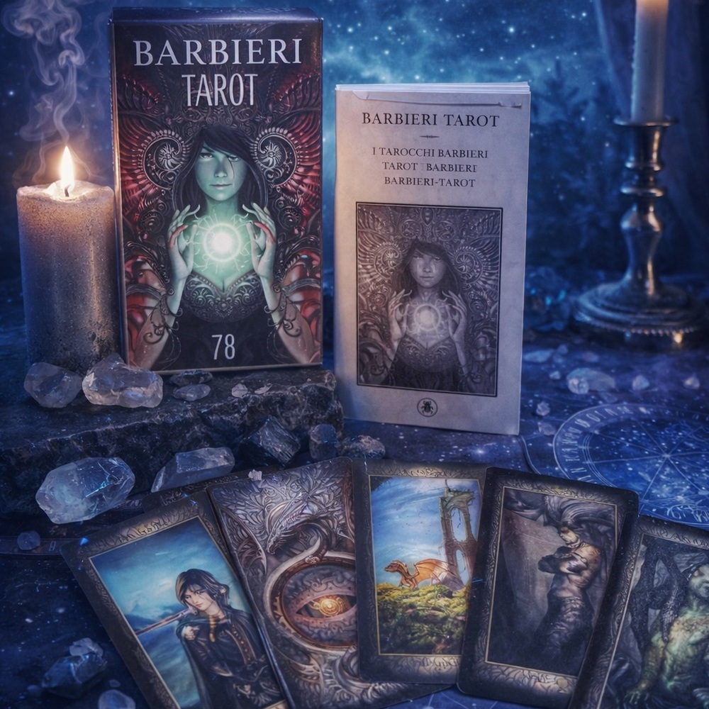 Barbieri Tarot Deck Fantasy Art Rare multilingual instruction booklet